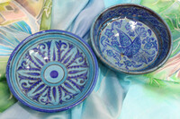 Тарелочки Усарова  росписанные в технике ишкор