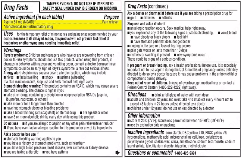 Aspirin 365 tabletkalari - 130 000 so'm