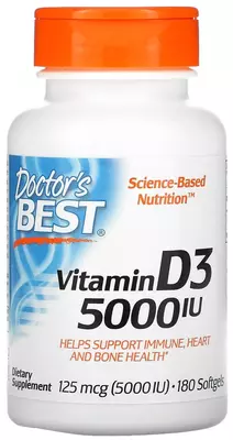 Vitamin D3 Doktorning eng yaxshi D3 vitamini 5000 ME, 180 kapsula Vitamin D3 Doktorning eng yaxshi D3 vitamini 5000 ME, 180 kapsula