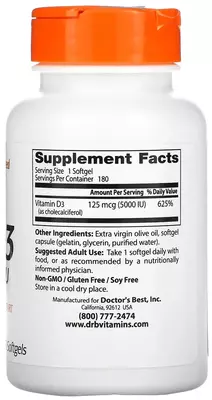 Vitamin D3 Doktorning eng yaxshi D3 vitamini 5000 ME, 180 kapsula Vitamin D3 Doktorning eng yaxshi D3 vitamini 5000 ME, 180 kapsula