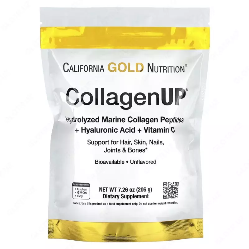 CALIFORNIA GOLD NUTRITION COLLAGENUP (гидролизованный морской коллаген+гиалуроновая кислота+ витамин С)