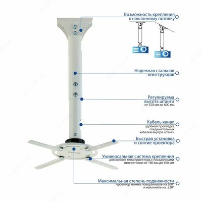 Универсальное потолочное крепление для проектора