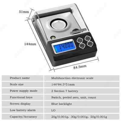 Электронные ювелирные каратовые весы 20 г/30 г/50 г/0