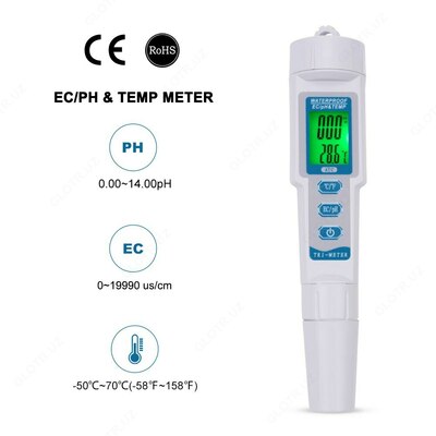 Профессиональный EC/PH/TEMP тестер воды 3 в 1