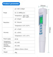Профессиональный EC/PH/TEMP тестер воды 3 в 1 Только в розницу