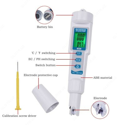 Профессиональный EC/PH/TEMP тестер воды 3 в 1 STOP SMOKE