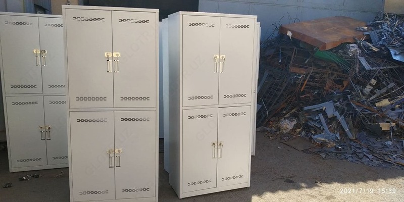 4х секционный 2х ярусный Металлический Шкаф для одежды