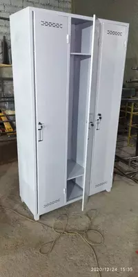 4х секционный 2х ярусный Металлический Шкаф для одежды