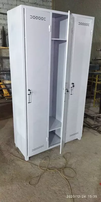 4х секционный 2х ярусный Металлический Шкаф для одежды