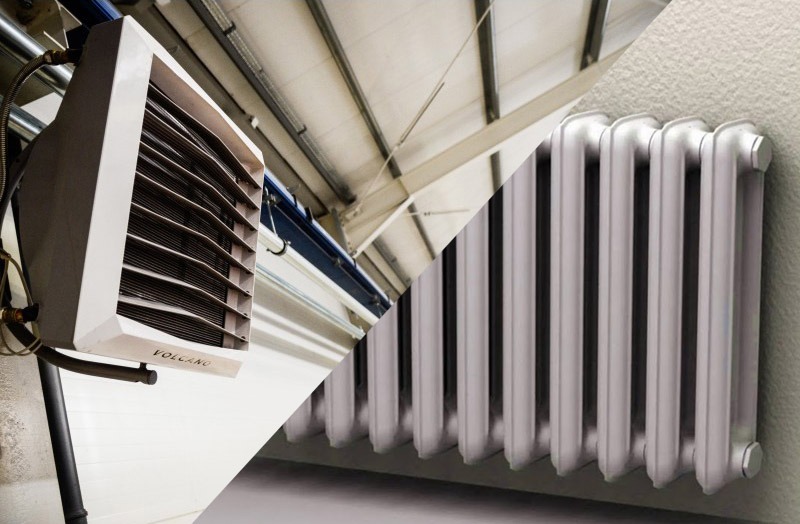 Воздушно-отопительный агрегат VOLCANO против традиционного отопительного прибора