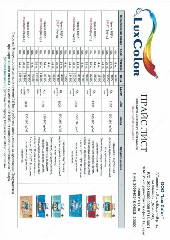 Водоэмульсионные краски  от  OOO "Lux Color"