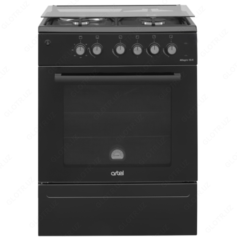 Gazli pechka Artel Apetito 10 G GP panjarasiz mat qora quyma temir