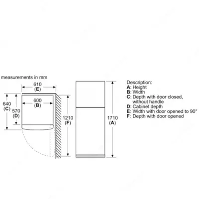 Холодильник BOSCH KDN30NW20U Белый 286 литр