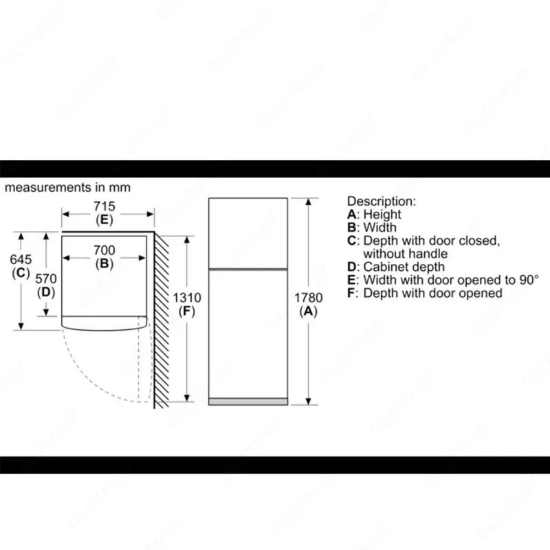 Холодильник BOSCH KDN43VL20U Стальной 365 литр