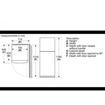 Холодильник BOSCH KDN43VL20U Стальной 365 литр