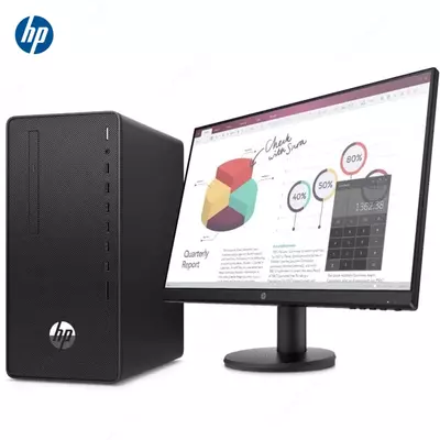 Компьютер белой сборки HP Desktop 290 G4 (Core i3-10100/ DDR4 4GB/ HDD 1TB/ DVD-RW/ Keyboard+mouse/ DOS/ RU) Black + HP 27" V27i IPS Monitor