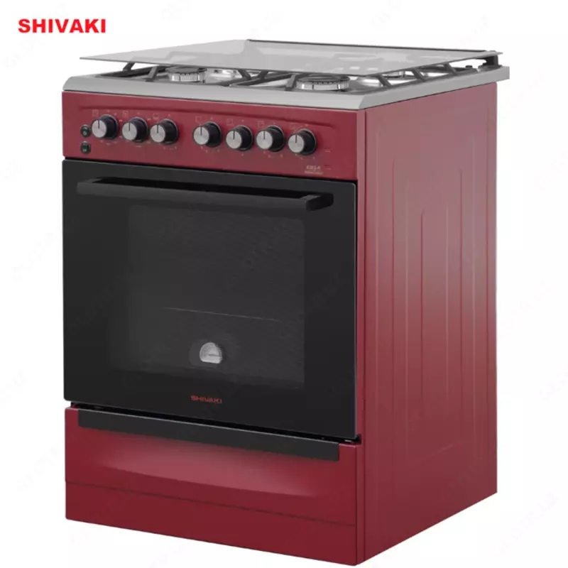 Комбинированная плита Shivaki 6302-K Бордовый