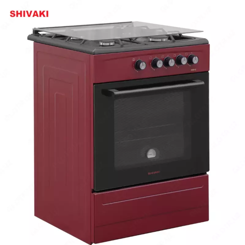 Газовая плита Shivaki 6400-G Бордовый