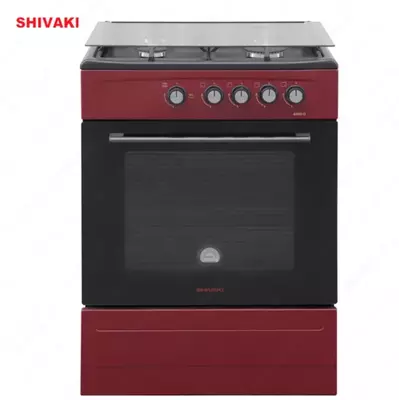 Газовая плита Shivaki 6400-G ГП с Газ контроль Бордовый