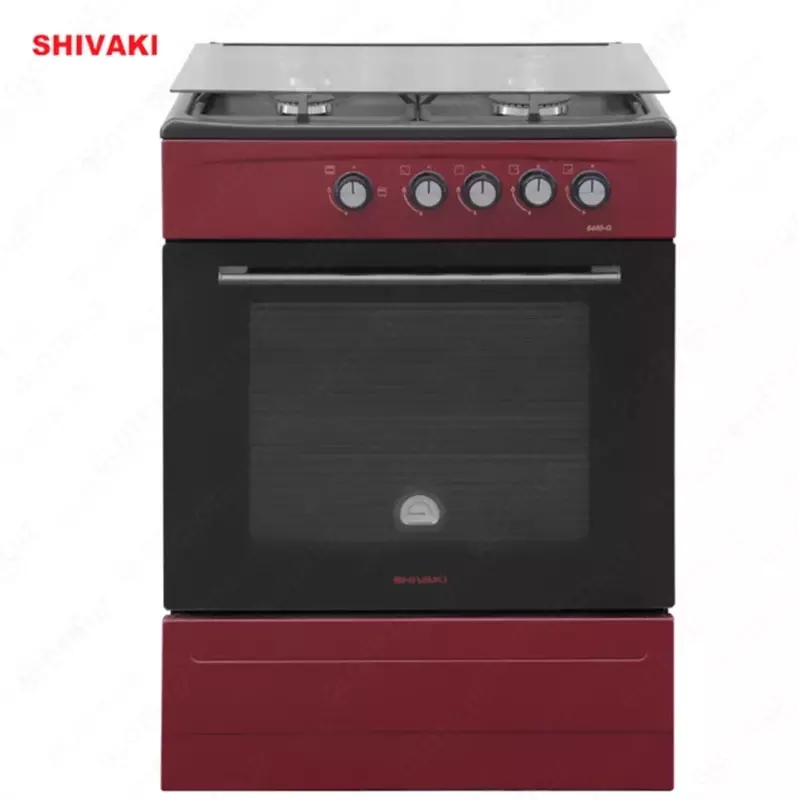 Газовая плита Shivaki 6400-G ГП с Газ контроль Бордовый
