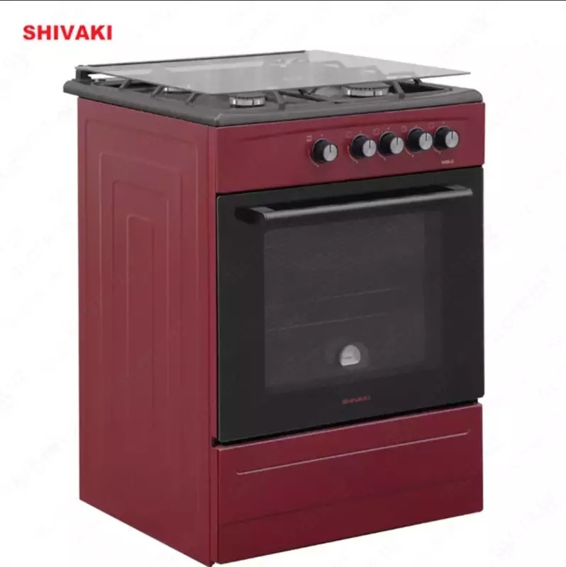 Газовая плита Shivaki 6400-G ГП с Газ контроль Бордовый