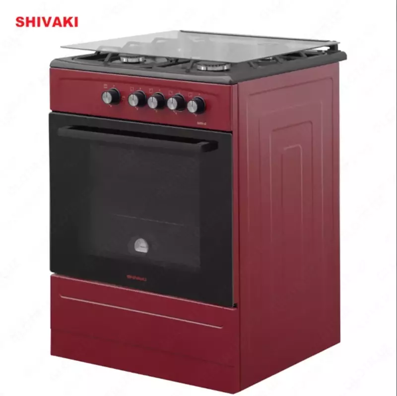 Газовая плита Shivaki 6400-G ГП с Газ контроль Бордовый