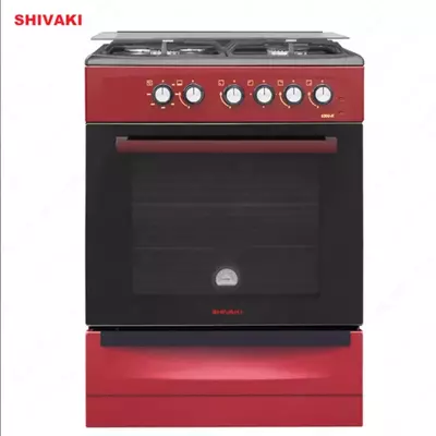 Комбинированная плита Shivaki 6300-K КП с Газ контроль Бордовый