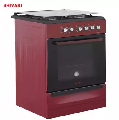 Комбинированная плита Shivaki 6300-K КП с Газ контроль Бордовый