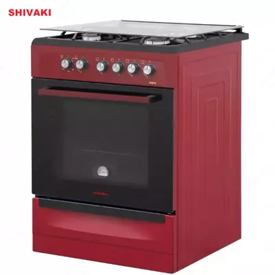 Комбинированная плита Shivaki 6300-K КП с Газ контроль Бордовый