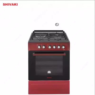 Комбинированная плита Shivaki 6300-K КП с Газ контроль Бордовый