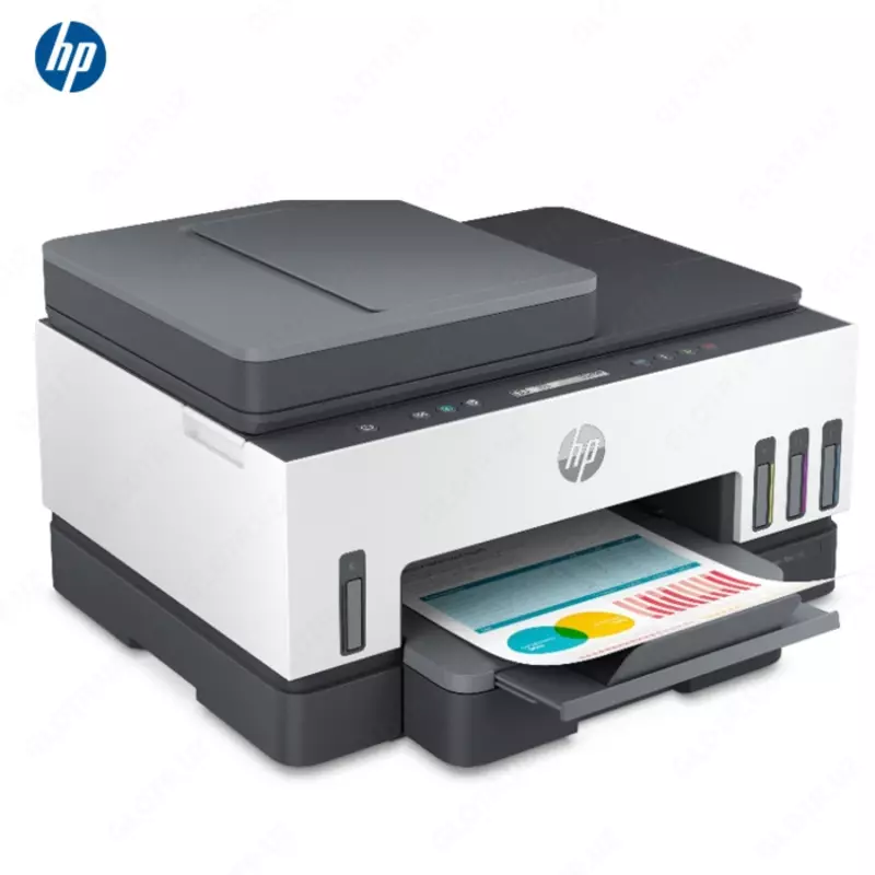 Принтер HP - Smart Tank 750 Wireless AiO (A4, 15 стр/мин, 128Mb, струйное МФУ, LCD, USB2.0, WiFi, двуст.печать, ID Copy, закрытый лоток, ADF, Ethernet)