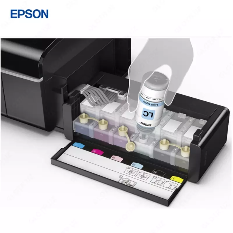 Струйный принтер Epson L805, цветная, A4, 38 стр/мин (цветн. А4), USB, Wi-Fi, черный