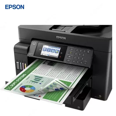 Струйный принтер Epson L15150, цветная, A3, 22 стр/мин (цветн. А3), AirPrint, Ethernet (RJ-45), USB, Wi-Fi, черный