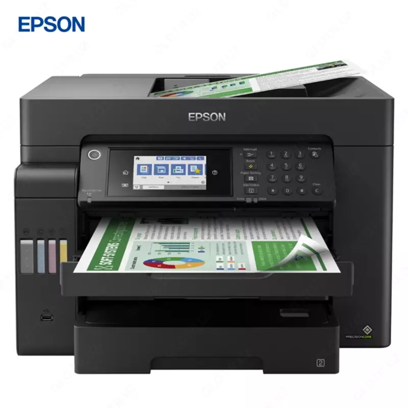 Струйный принтер Epson L15160, цветная, A4, 32 стр/мин (цветн. А4), Ethernet (RJ-45), USB, Wi-Fi, черный
