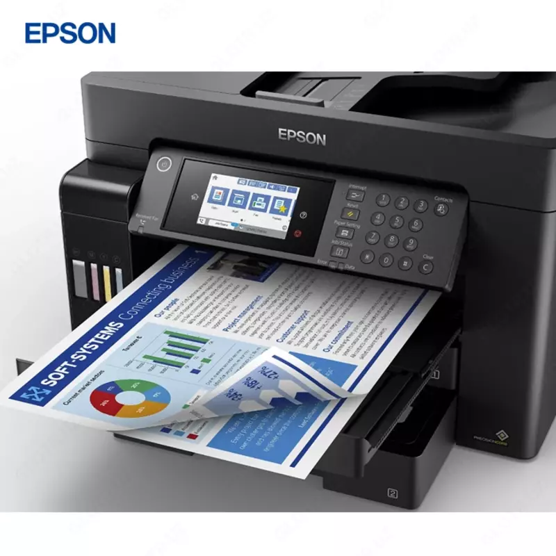 Струйный принтер Epson L15160, цветная, A4, 32 стр/мин (цветн. А4), Ethernet (RJ-45), USB, Wi-Fi, черный