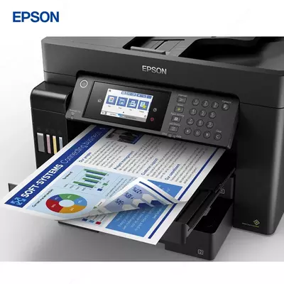 Струйный принтер Epson L15160, цветная, A4, 32 стр/мин (цветн. А4), Ethernet (RJ-45), USB, Wi-Fi, черный