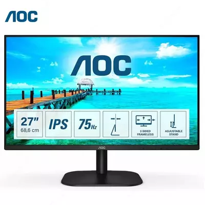 Монитор AOC - 27" 27B2H LED Monitor, IPS, 75Hz, 4mc, FHD (1920х1080), VGA, HDMI