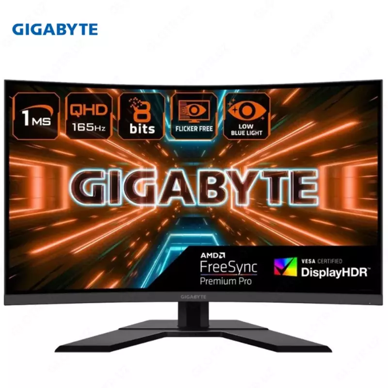 Монитор Gigabyte - 32" G32QC-EK Curved Gaming Monitor, VA, 165hz, 1mc, QHD (2560x1440), 2K, HDMI, DisplayPort, KVM, USB, Black
