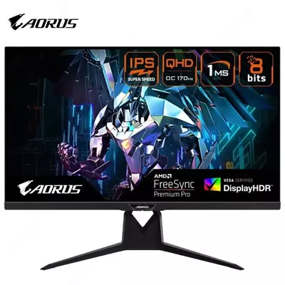 Монитор Aorus - 32" FI32Q-EK Gaming Monitor, IPS, 165Hz, 1mc, QHD (2560x1440), 2K, HDMI, DisplayPort, USB, RGB, Black