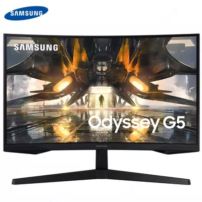Монитор Samsung - 27" LS27AG550EMXZN Odyssey G5 Curved Gaming Monitor, VA, 165Hz, 1mc, QHD (2560x1440), HDMI+DP, Black