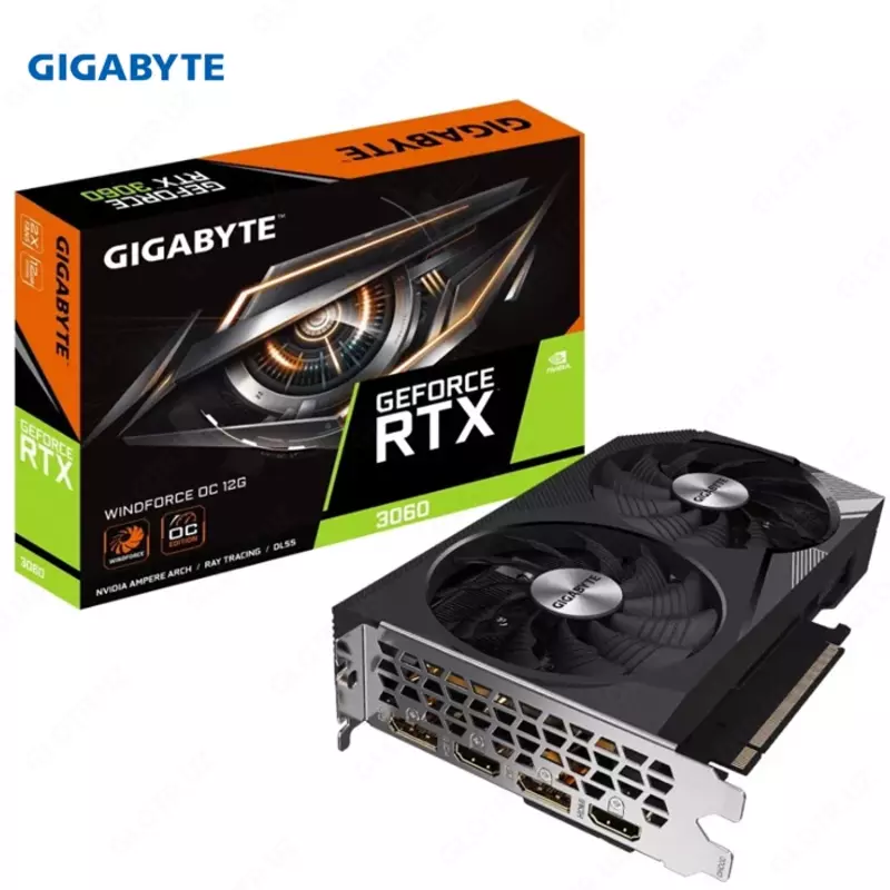 Видеокарта Gigabyte - 12GB GeForce RTX 3060 WINDFORCE OC (GV-N3060WF2-12GD)