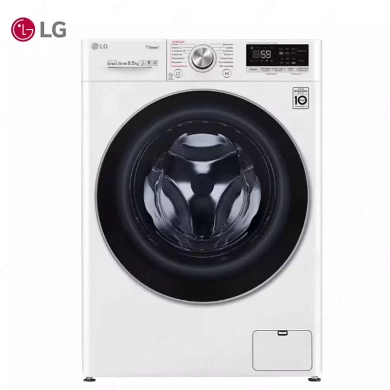 Стиральная машина автомат LG F2V7GW1W Steam, TurboWash, AI DD,ThinQ, 8.5кг Белый