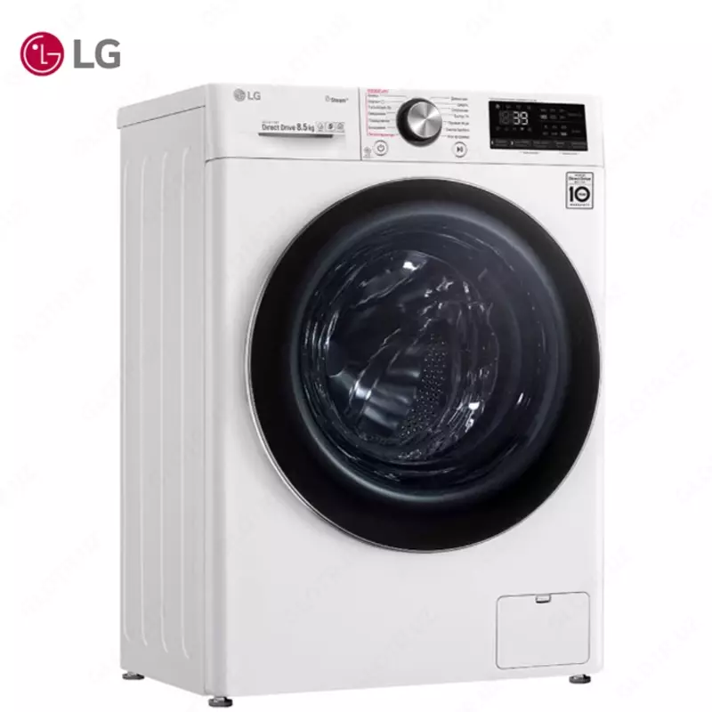 Стиральная машина автомат LG F2V9GW9W Steam+, TurboWash39, AI DD,ThinQ, 8.5кг Белый