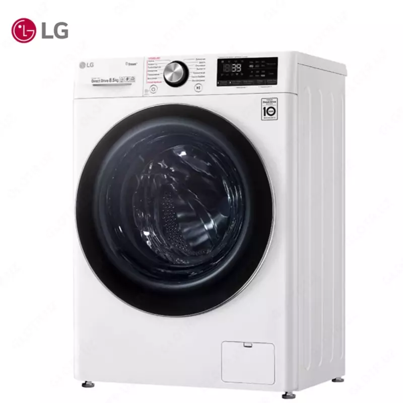 Стиральная машина автомат LG F2V9GW9W Steam+, TurboWash39, AI DD,ThinQ, 8.5кг Белый