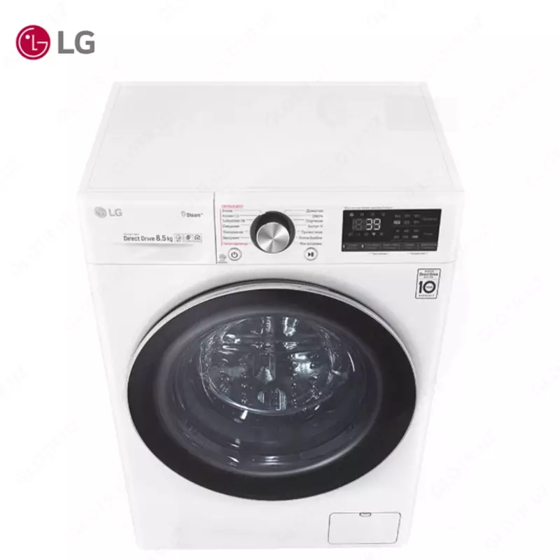 Стиральная машина автомат LG F2V9GW9W Steam+, TurboWash39, AI DD,ThinQ, 8.5кг Белый