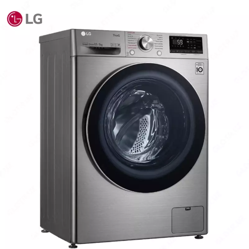 Стиральная машина автомат LG F2V5GG2S Steam+,Сушка, TurboWash59,ThinQ AI DD, 8.5кг, Серый