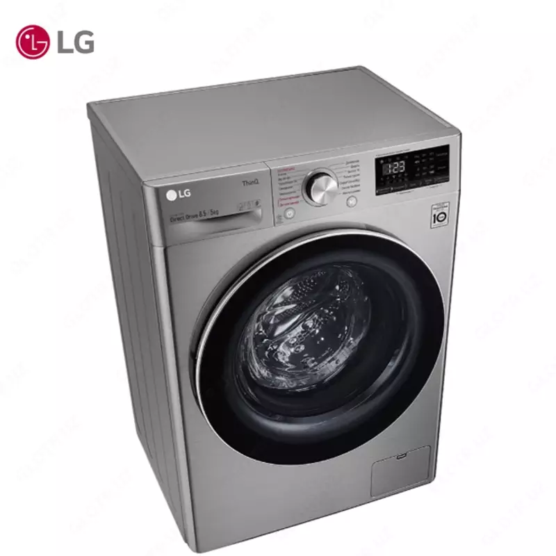 Стиральная машина автомат LG F2V5GG2S Steam+,Сушка, TurboWash59,ThinQ AI DD, 8.5кг, Серый