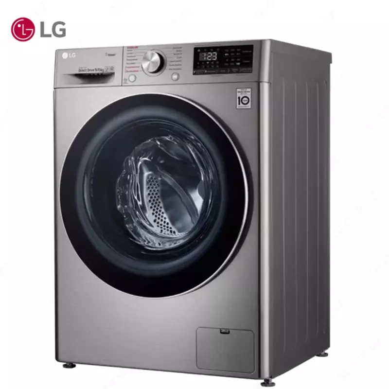 Стиральная машина автомат LG F4V5VG2S EcoHybrid, AI DD,Сушка, ThinQ, 9/6кг, Серый