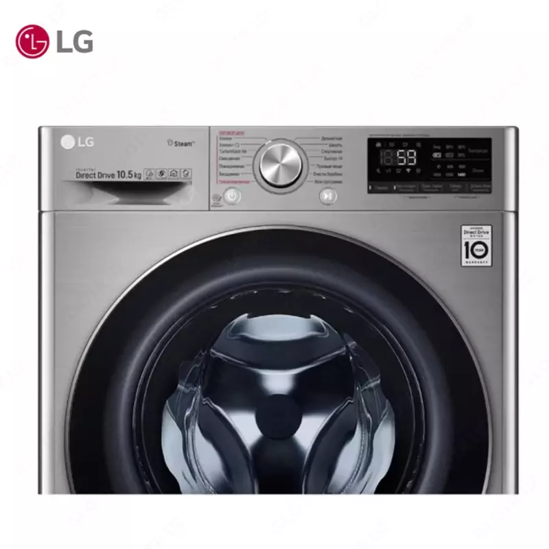 Стиральная машина автомат LG TW4T9RW9P 10.5 кг, Steam,TurboWash59,ThinQ, AI DD, Серый