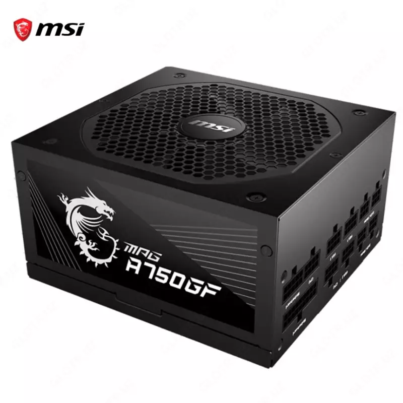 Блок питания MSI MPG A750GF, 80 Plus Gold, Modular, 750 Watt Power Supply, 100% All Japanese 105°C Capacitor